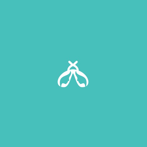 simple butterfly logo and somebody's face