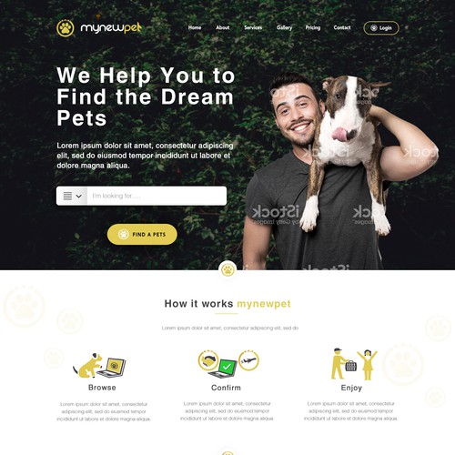 Create homepage for online pet classified store