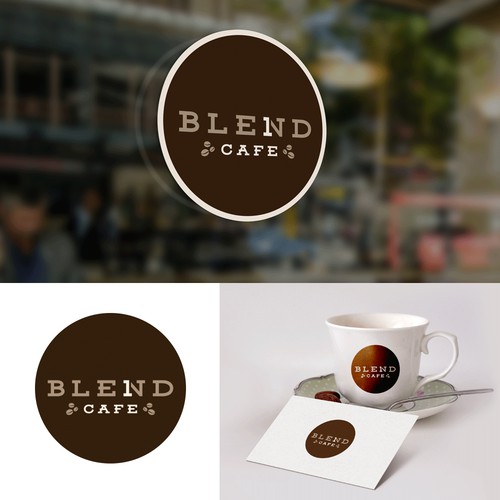 Clean logo design for Blend One cafe