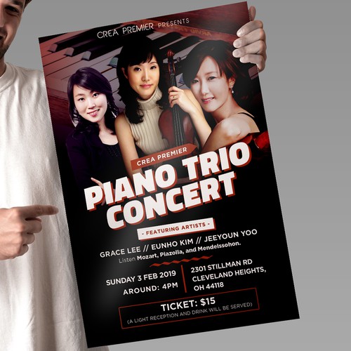 Piano Trio Concert Poster Design