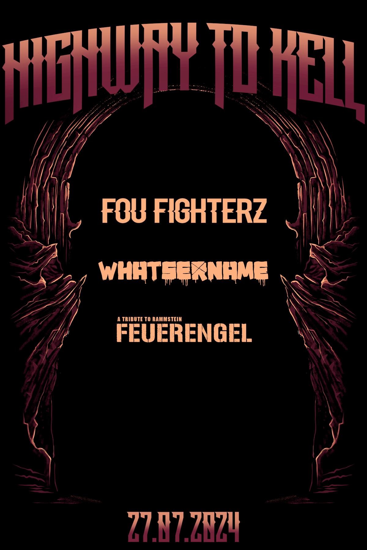 Design a cool metal shirt for our Highway To Kell Open Air Festival 2024