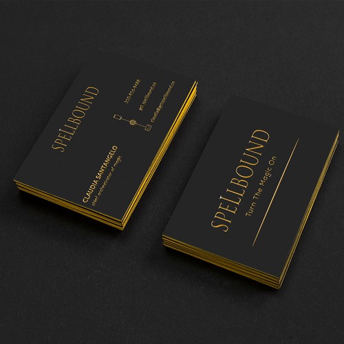 gold foil text business card 