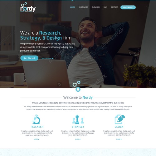 Agency landing page design