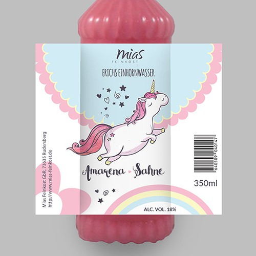 Label for a unicorn-liqueur