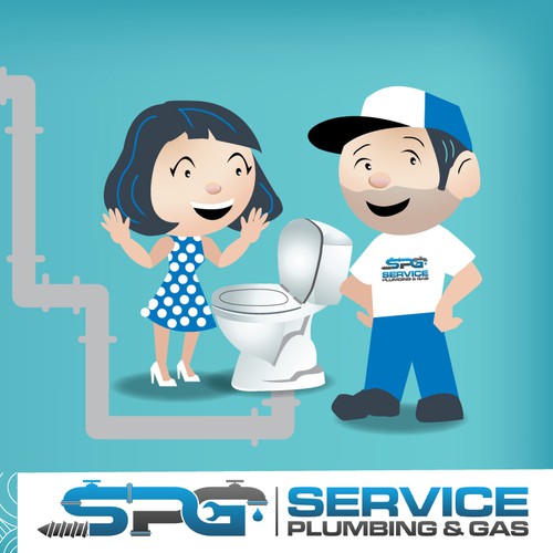 Website carousel illustration for plumbing & gas service