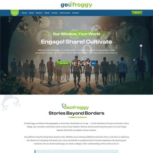 Geofroggy Culture Media Site Landing Page
