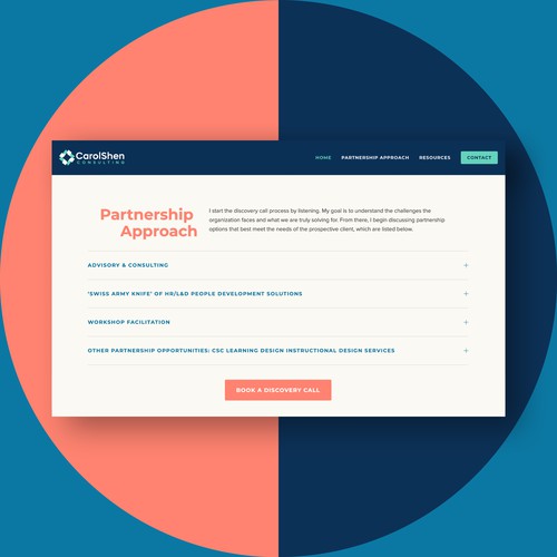 Services page for Carol Shen Consulting