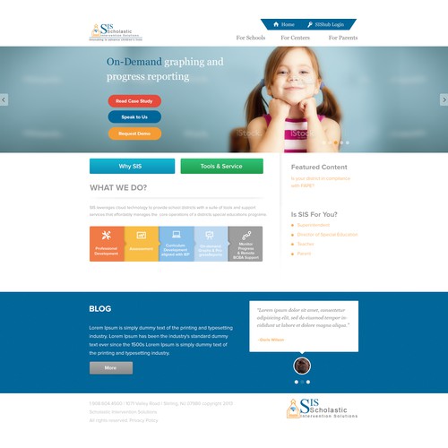 Create a simple, modern site that provides educators with tools supporting special needs students