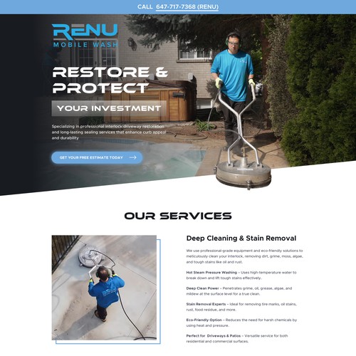 Cleaning and Restoration Service Landing Page