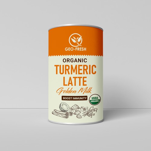 Turmeric latte mix packaging