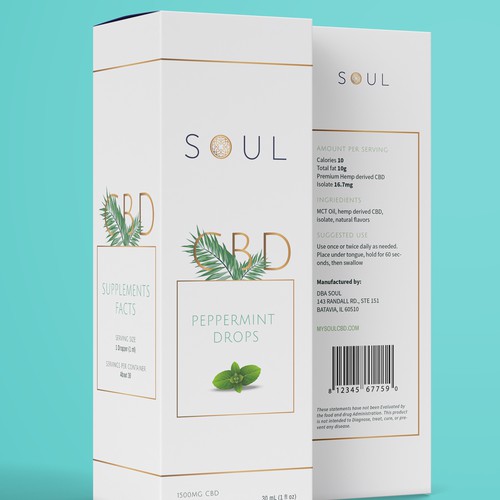 Soul CBD Oil Peppermint  drops 