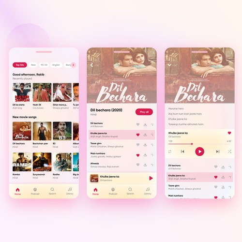 Music & podcast app design