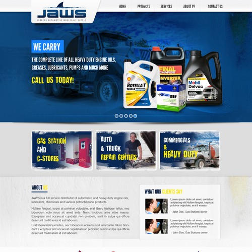 JAWS, Inc. (Jobbers Automotive Wholesale Supply, Inc.) needs a new website design