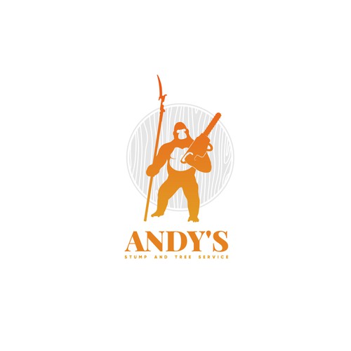 Andy's stump and tree service logo.