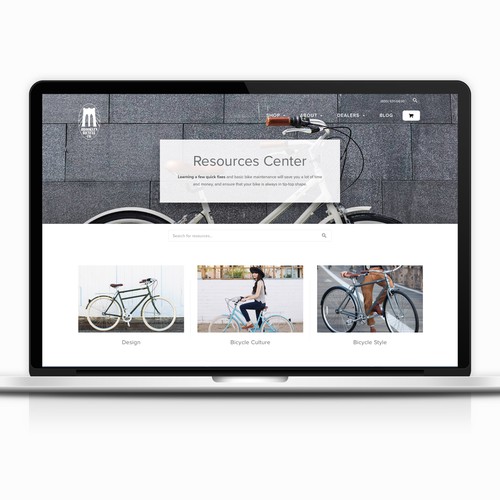 Resource page for lifestyle brand