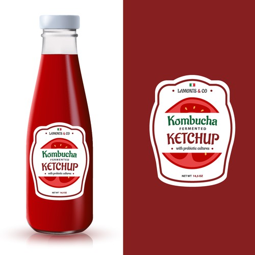 Design label for ketchup product.