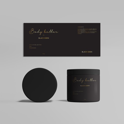 Minimalistic subtle label for body butter