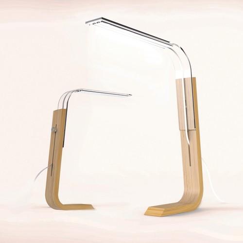 Wooden desk lamp design