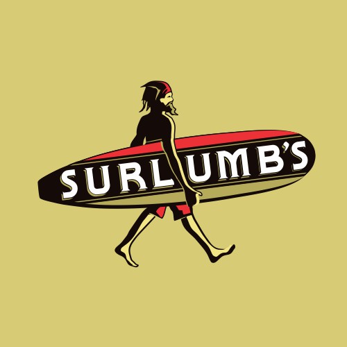 Create a capturing vintage surfer logo for Surlumb's