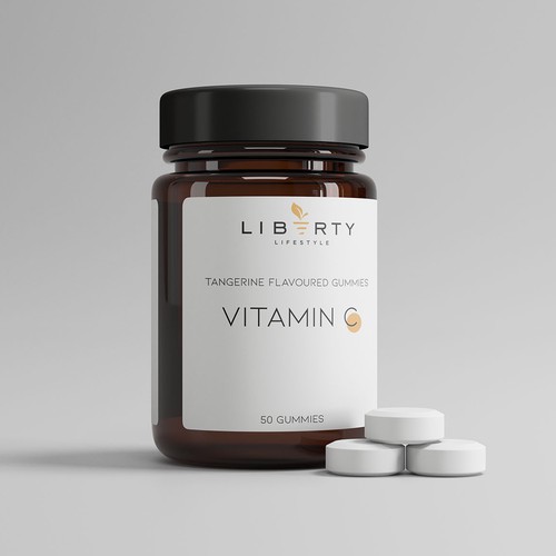 Minimalist supplement bottle/Vitamin C