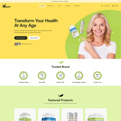 Landing page revamp for Supplement Brand