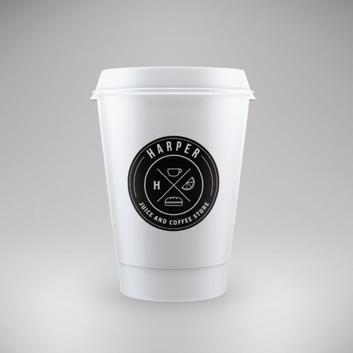 Create a logo for a Juice and Coffee store, trying to attract hipsters