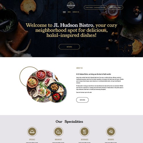 Website Design for JL Hudson Bistro – Halal-Inspired Dining Experience