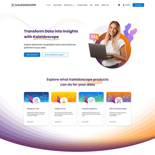 Kaleidoscope Landingpage Design