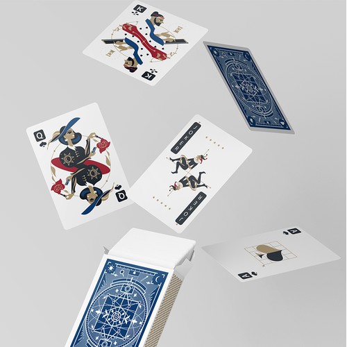 Design for poker cards deck and package