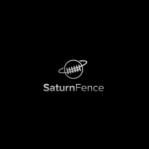 saturnus planet with fence simple logo design