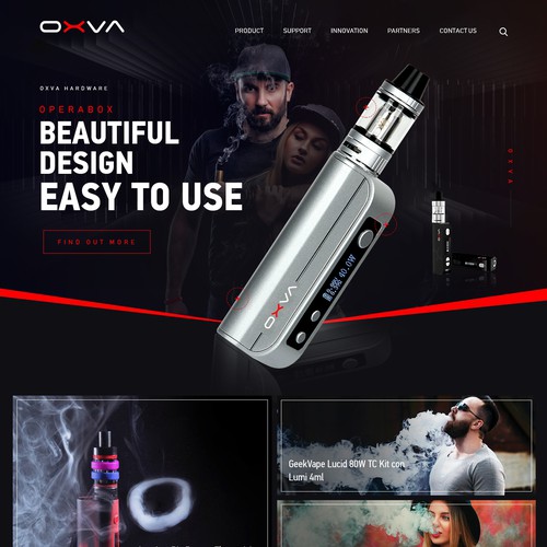 oxvape Vaping product manufacturer website design