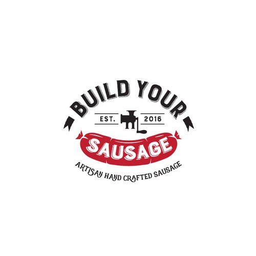 Logo for an artisan hand crafted custom sausage maker.
