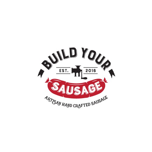 Logo for an artisan hand crafted custom sausage maker.
