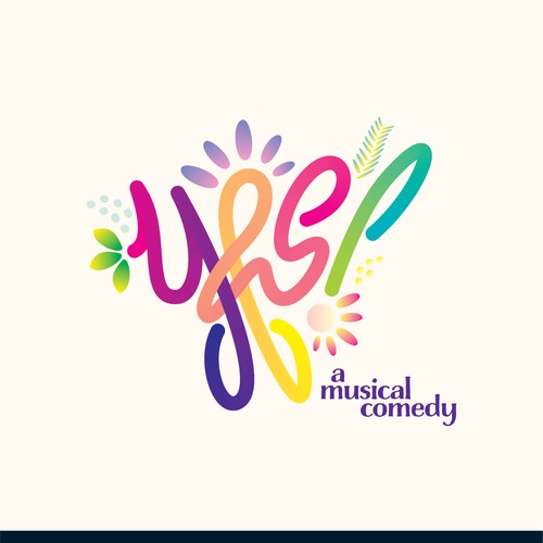 Fun and beautiful logo for a musical comedy about weddings!