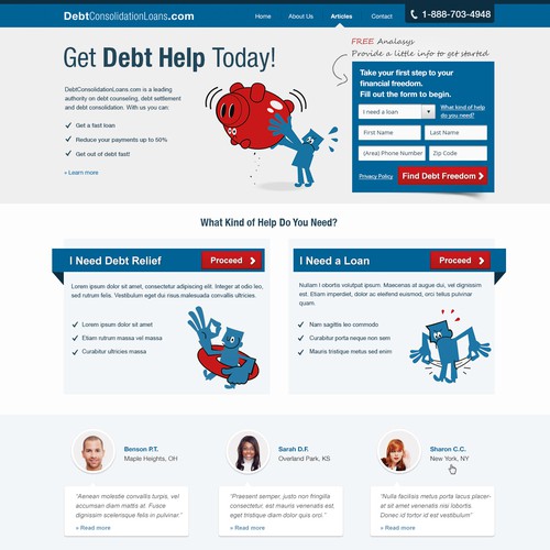 Debt Consolidation Loans needs a new website design