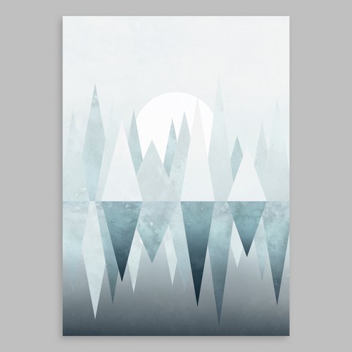 Scandinavian canvas art "Winter Lake"