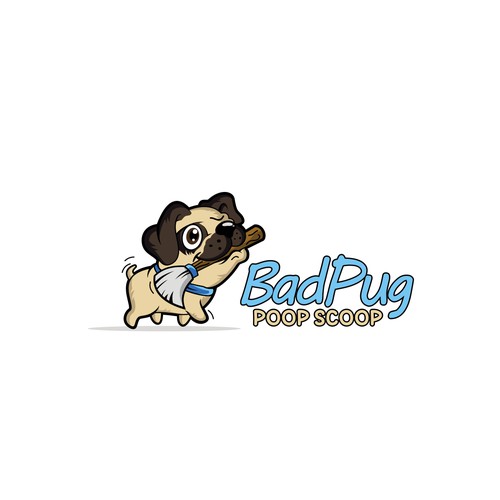 logo for Bad Pug poop scoop