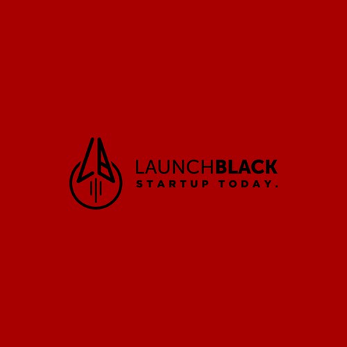Lineart logo for startup education company: Launch Black