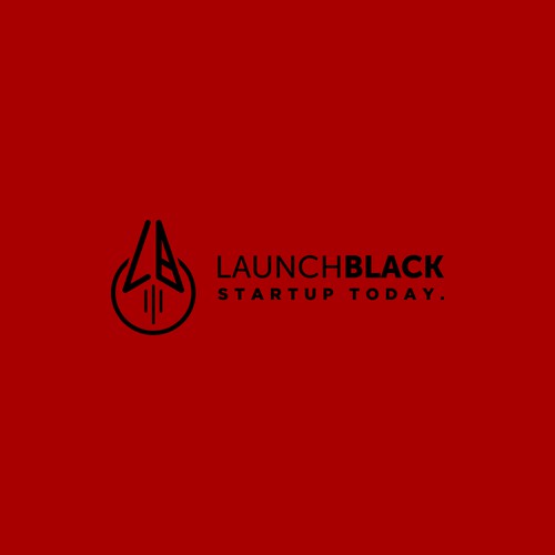 Lineart logo for startup education company: Launch Black
