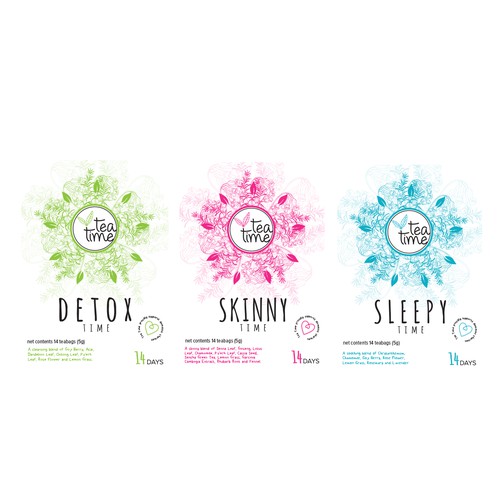 Create a captivating and chic labels for our tea blends
