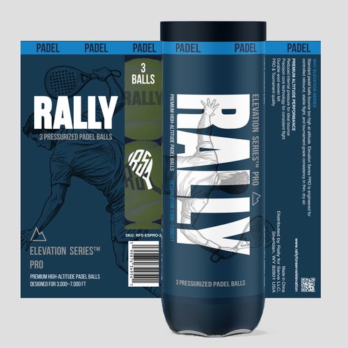 Rally padel balls packaging design