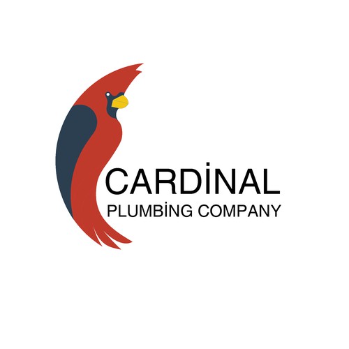 Create unique cardinal bird image for plumbing company