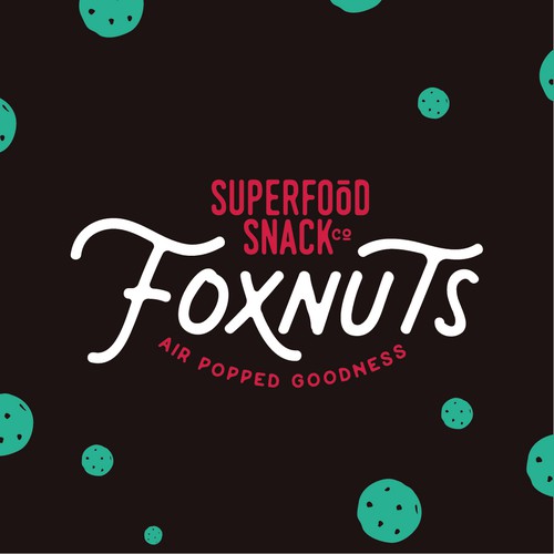 A young and energetic logo for a superfood snack company