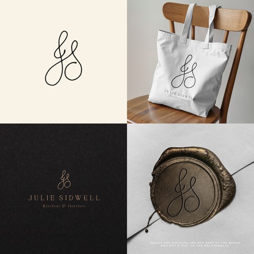 Hand drawn elegant monogram for an interior company