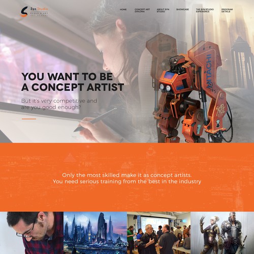 Website design for concept art school