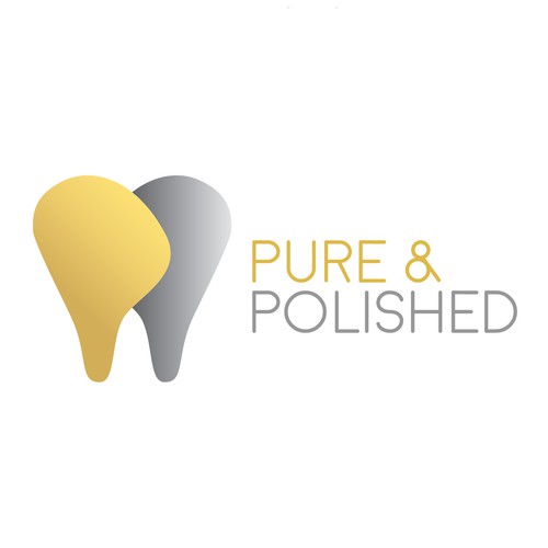 Simple brush metallic logo for dental commerce company.