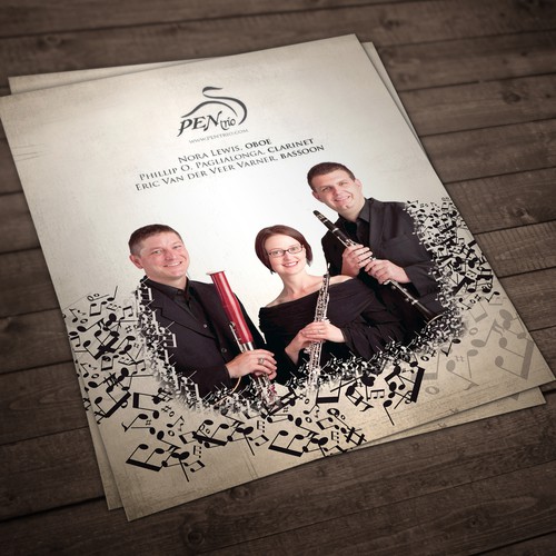 Design a promotional poster for the PEN trio