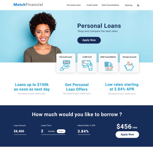 website redesign for personal finance website