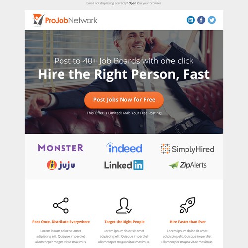 Create a Simple & Attractive Marketing Email for a Job Board