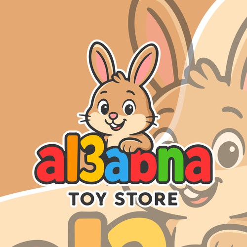 Cartoon rabbit mascot logo